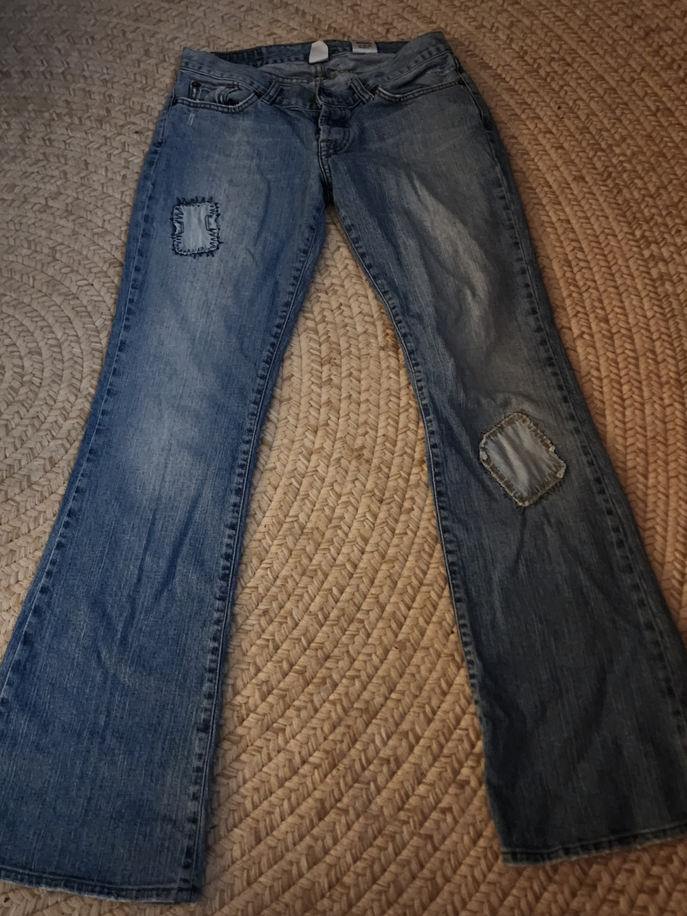 Vintage Lucky Brand Sweet Dream Blue Flare Jeans with Patch Details Button Fly